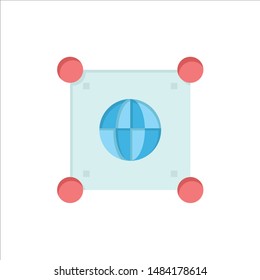 Globe, Global, World, Science  Flat Color Icon. Vector icon banner Template. Vector Icon Template background