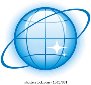 Globe Glossy Vector Icon