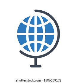 globe glyph colour vector icon