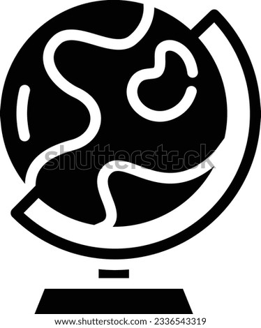 Globe Glyph Icon - Single Icon, Vector