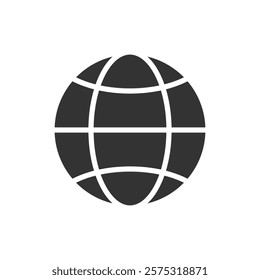 Globe glyph icon. Vector illustration