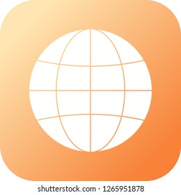 Globe glyph round corner multi color gradient BG