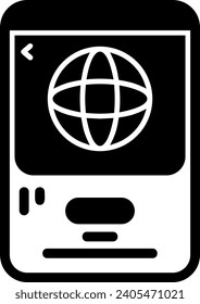 Globe Glyph Vector Icon Design