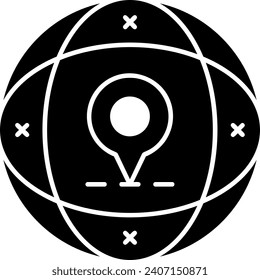 Globe Glyph Vector Icon Design