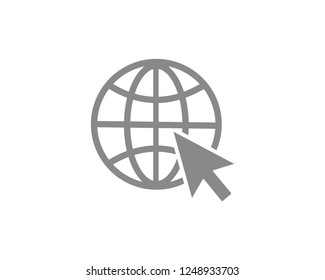 Globe go to web Flat icon. Vector design. Mail Icon Symbols vector. symbol for web site Computer and mobile vector.