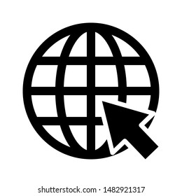Globe gehen auf Web Flat Symbol auf weißem Hintergrund. Vektorgrafik