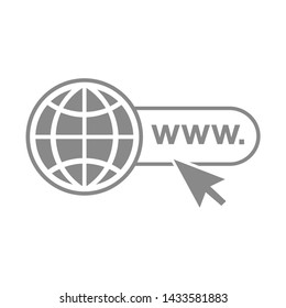 Globe go to web icon symbol vector