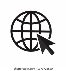 Globe go to web icon. Vector design. symbol for web site Computer and mobile vector.