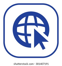 Globe (go to web), web icon. Vector design