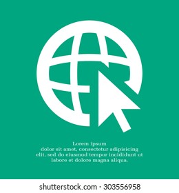 Globe (go to web), web icon. Vector design