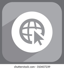 Globe (go to web), web icon. Vector design