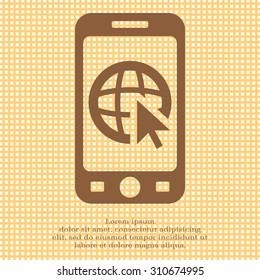 Globe (go to web), web icon. Vector design