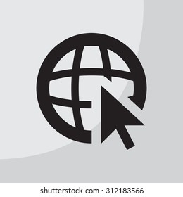 Globe (go to web), web icon. Vector design