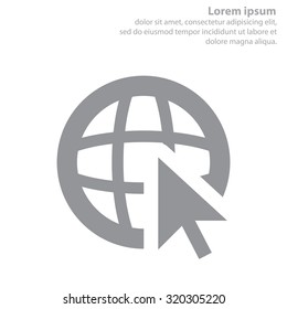 Globe (go to web), web icon. Vector design
