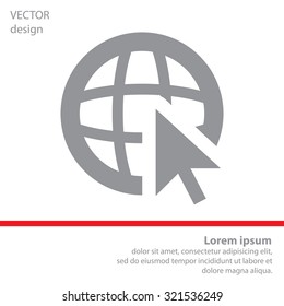 Globe (go to web), web icon. Vector design