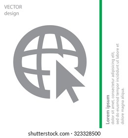 Globe (go to web), web icon. Vector design