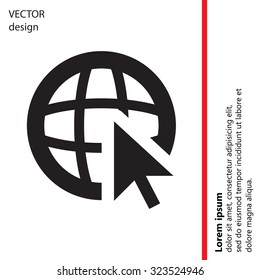 Globe (go to web), web icon. Vector design