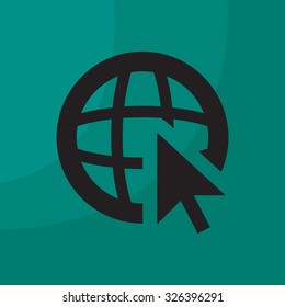 Globe (go to web), web icon. Vector design