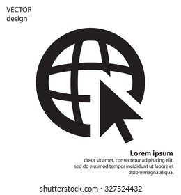 Globe (go to web), web icon. Vector design