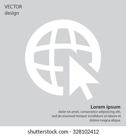 Globe (go to web), web icon. Vector design