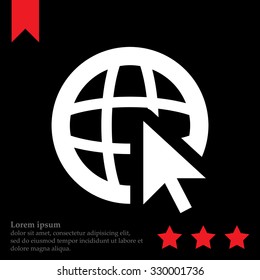 Globe (go to web), web icon. Vector design