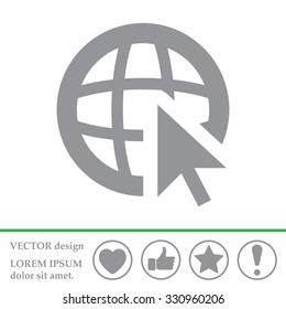Globe (go to web), web icon. Vector design