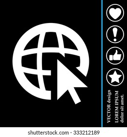 Globe (go to web), web icon. Vector design