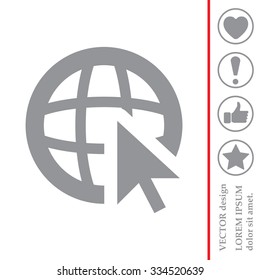 Globe (go to web), web icon. Vector design