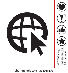 Globe (go to web), web icon. Vector design
