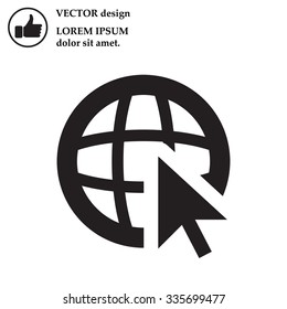 Globe (go to web), web icon. Vector design