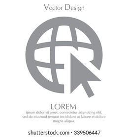 Globe (go to web), web icon. Vector design