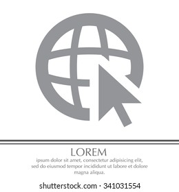 Globe (go to web), web icon. Vector design