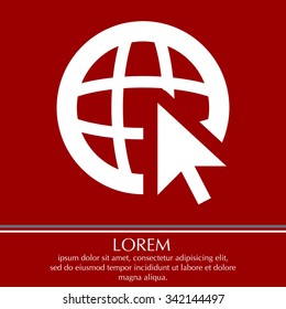 Globe (go to web), web icon. Vector design