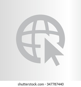 Globe (go to web), web icon. Vector design