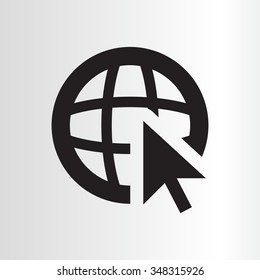 Globe (go to web), web icon. Vector design