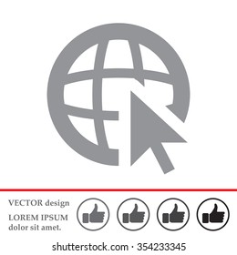 Globe (go to web), web icon. Vector design