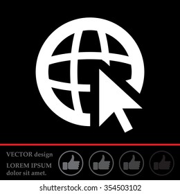 Globe (go to web), web icon. Vector design