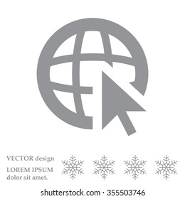 Globe (go to web), web icon. Vector design