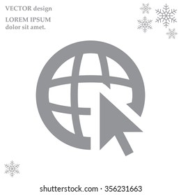 Globe (go to web), web icon. Vector design