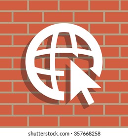 Globe (go to web), web icon. Vector design