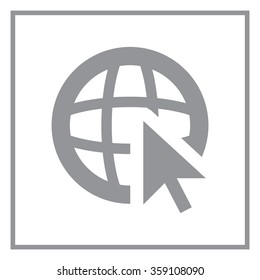 Globe (go to web), web icon. Vector design