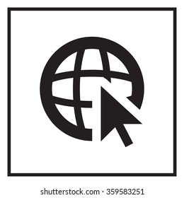 Globe (go to web), web icon. Vector design