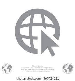 Globe (go to web), web icon. Vector design