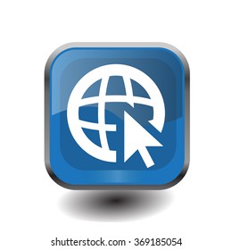 Globe (go to web), web icon. Vector design