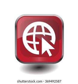 Globe (go to web), web icon. Vector design