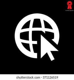 Globe (go to web), web icon. Vector design