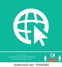 Globe (go to web), web icon. Vector design