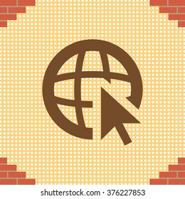 Globe (go to web), web icon. Vector design