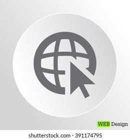 Globe (go to web), web icon. Vector design