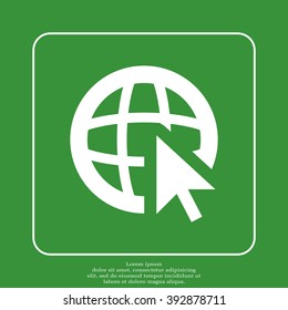 Globe (go to web), web icon. Vector design